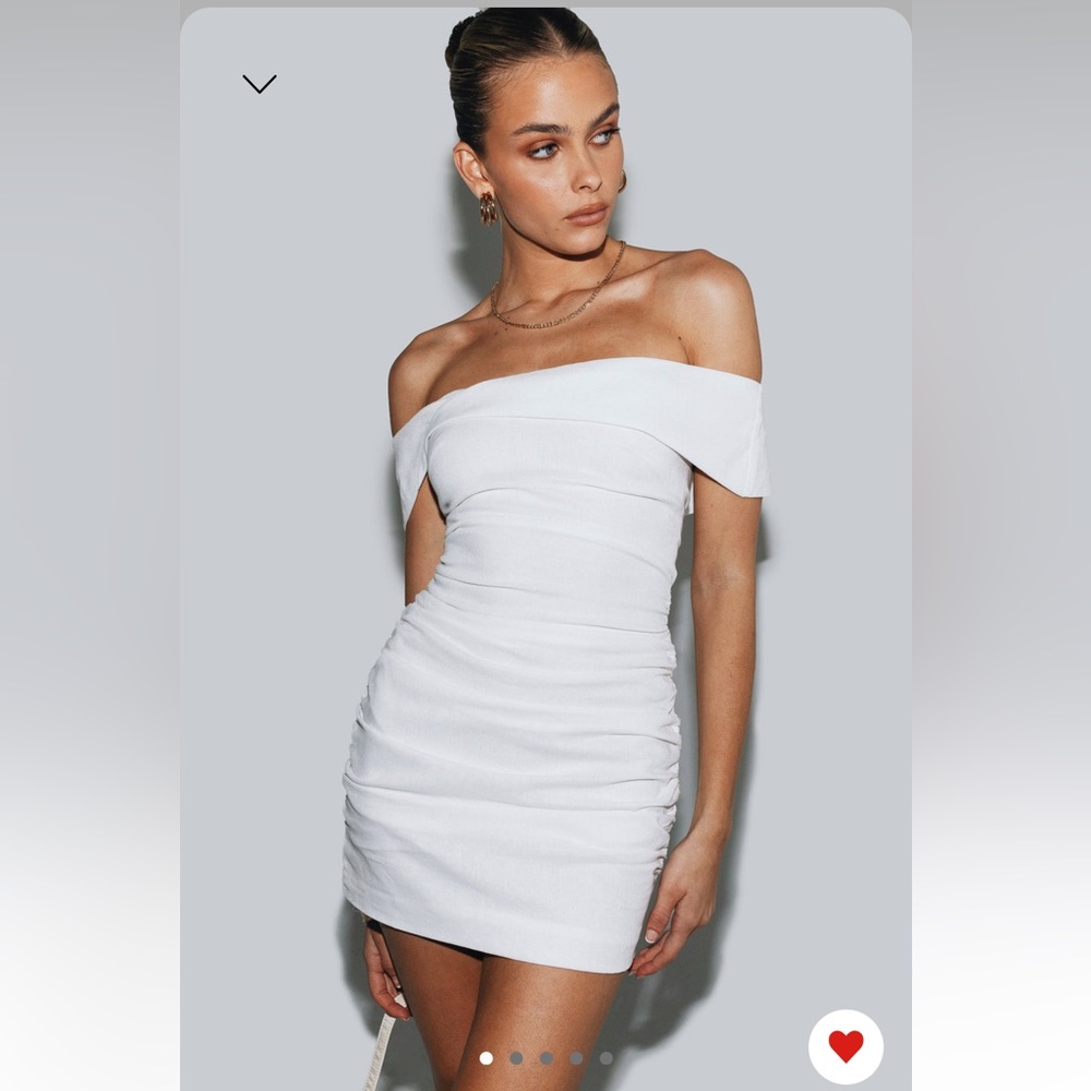 Princess Polly Off-Shoulder White Dress Size 2